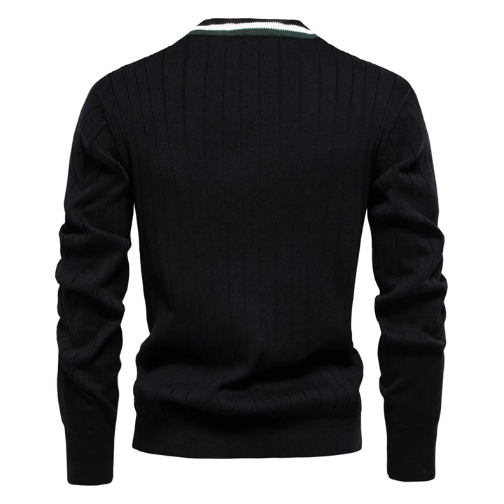 Varsity V-Neck Knit Cardigan