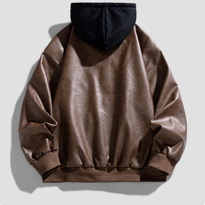Marvelle Hooded Leather Bomber