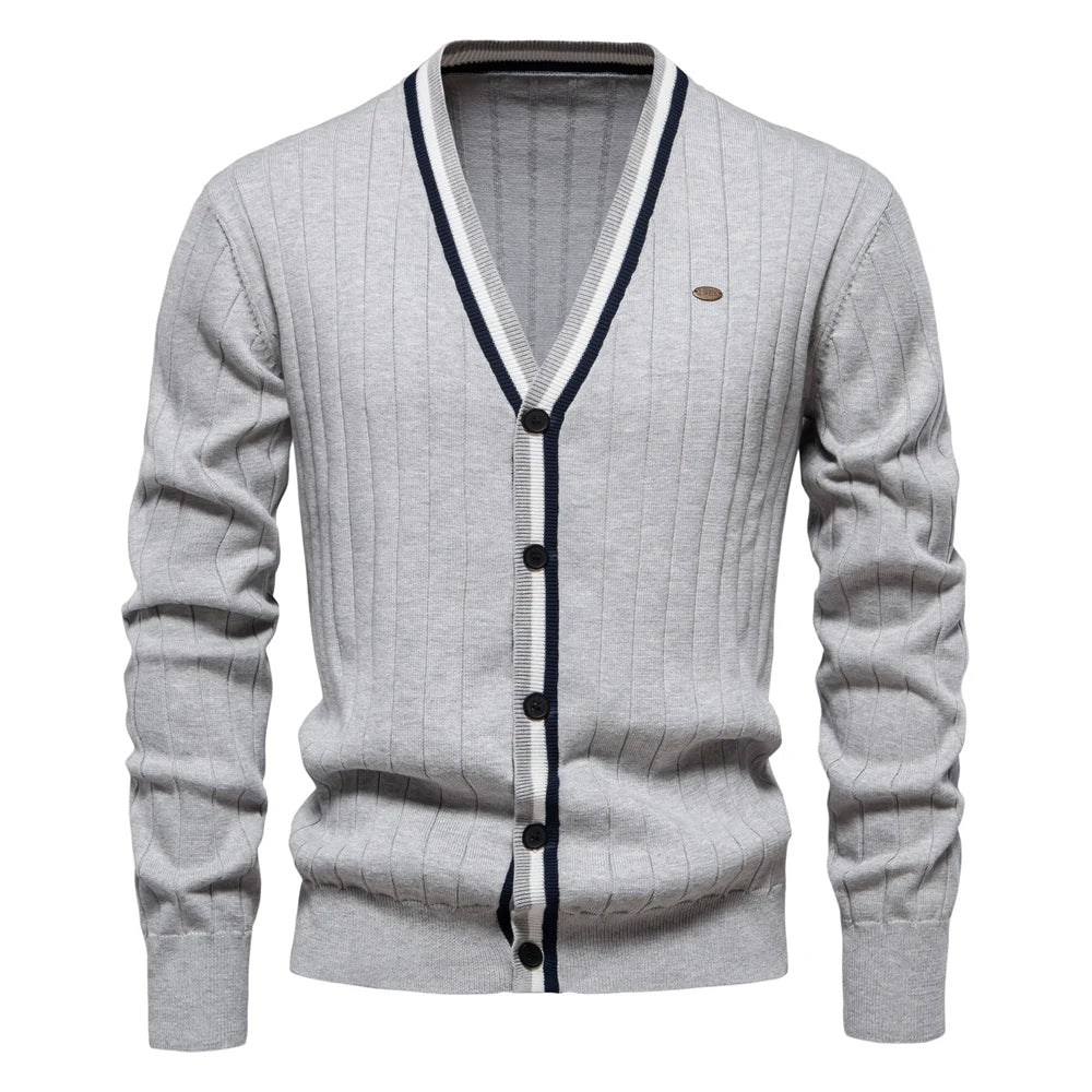 Varsity V-Neck Knit Cardigan