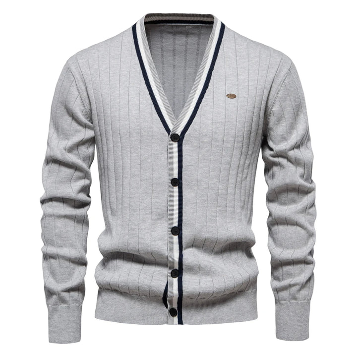 Varsity V-Neck Knit Cardigan