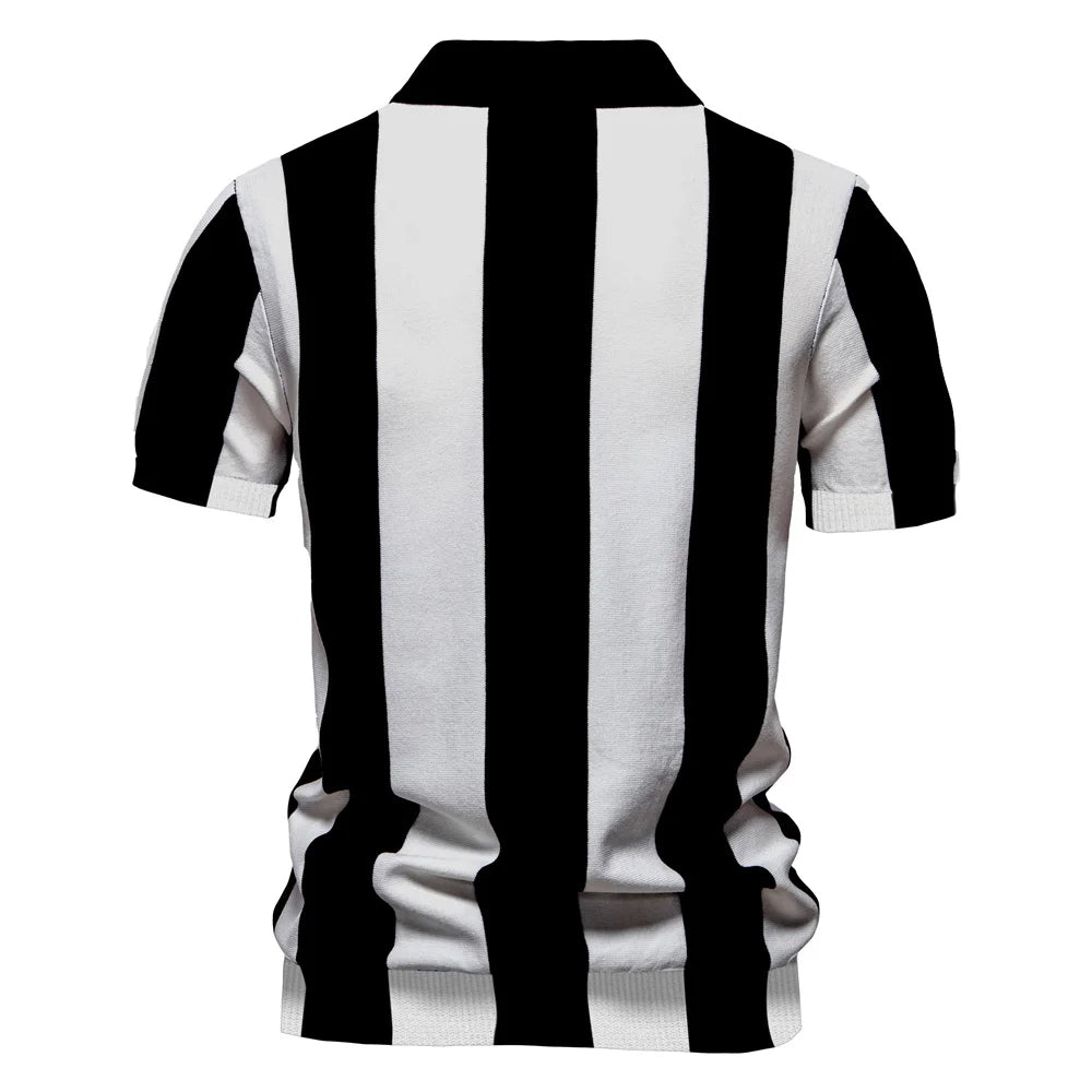 Stravino Stripe Zip Polo