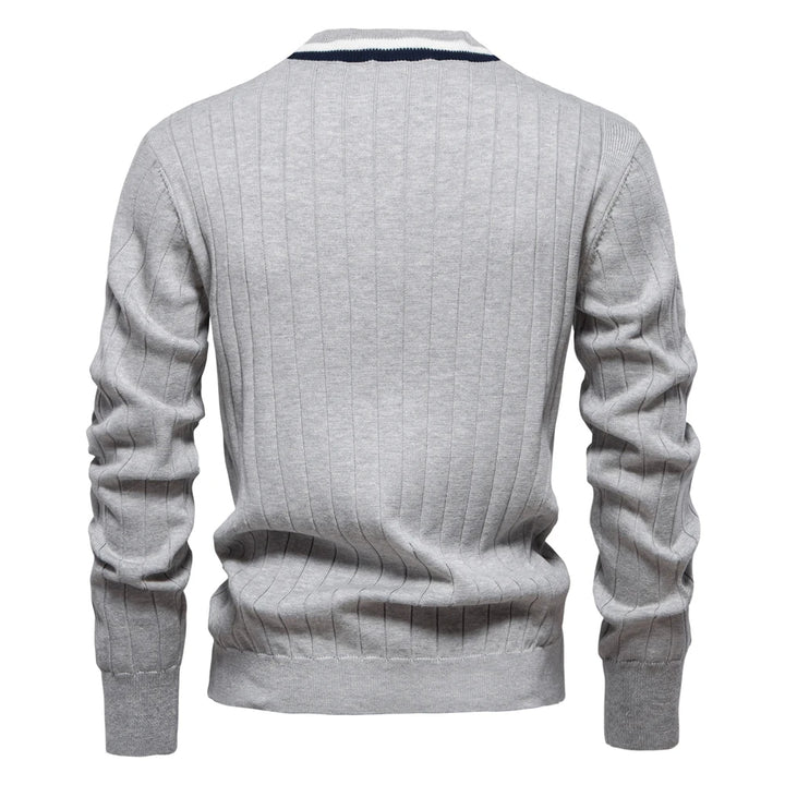 Varsity V-Neck Knit Cardigan