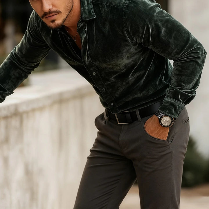 Vellano Luxe Velvet Shirt