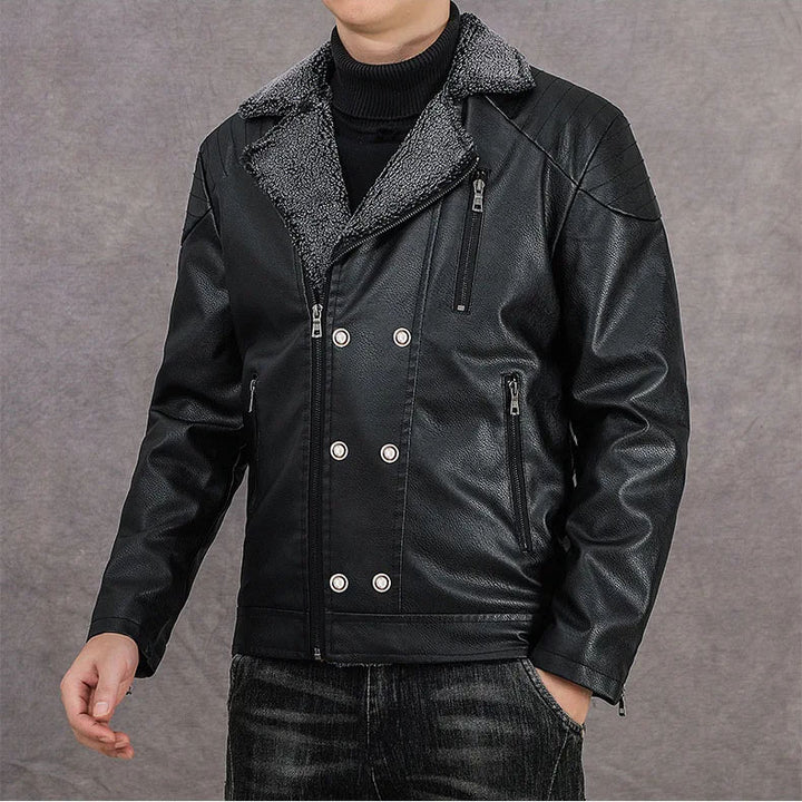 Calderon Sherpa-Lined Leather Jacket