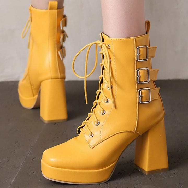 Vixen Platform Buckle Boots