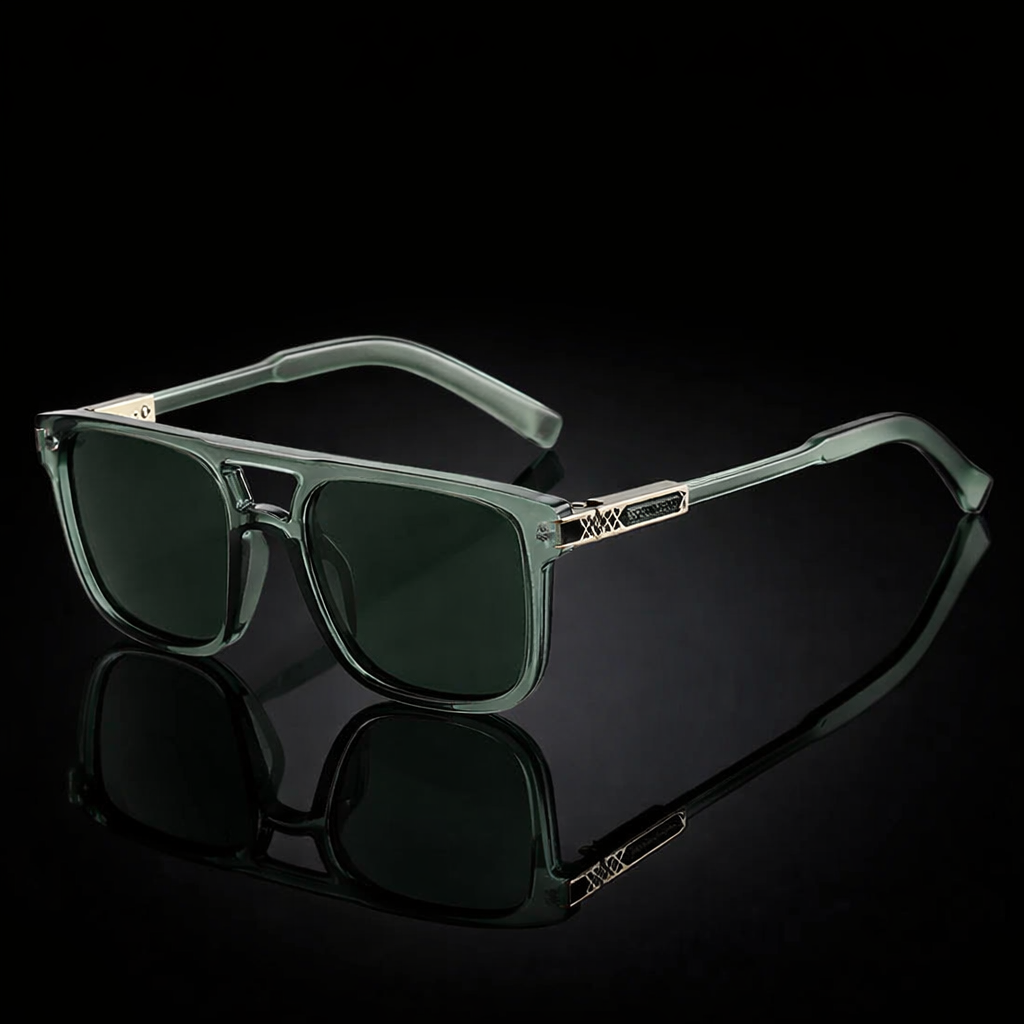 Axton Double Bridge Square Sunglasses