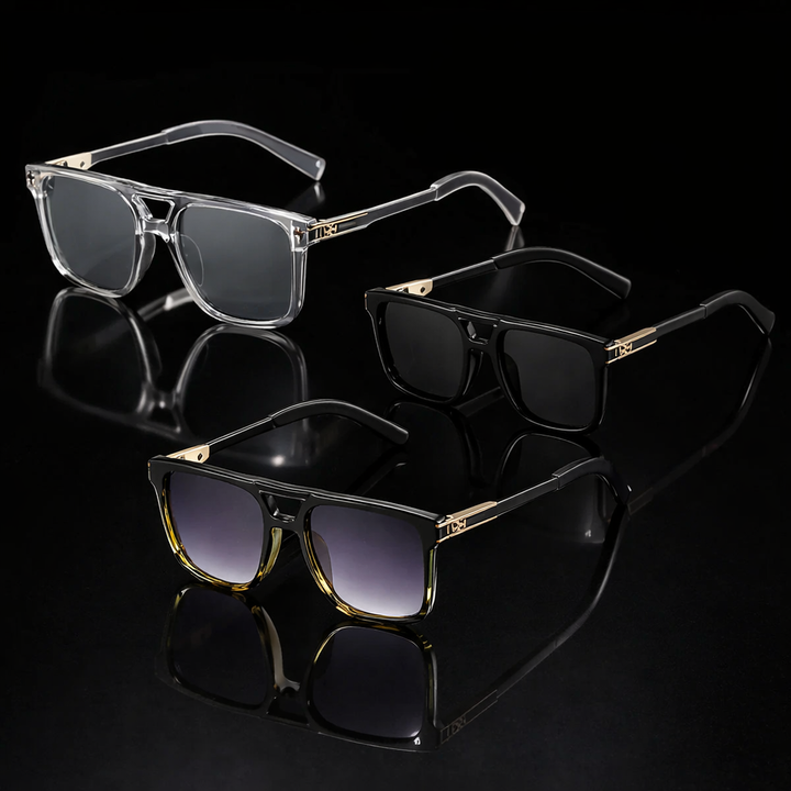 Axton Double Bridge Square Sunglasses
