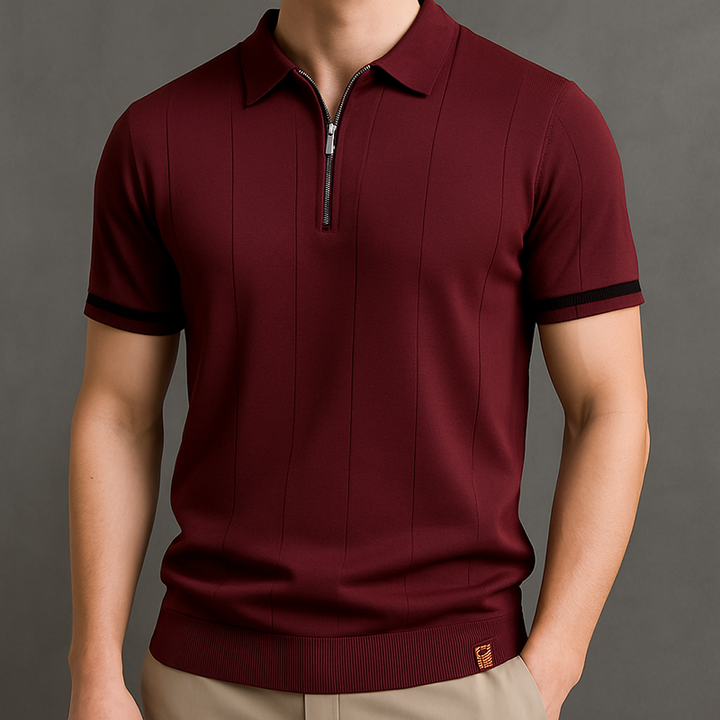 Monza Zip-Knit Polo Shirt