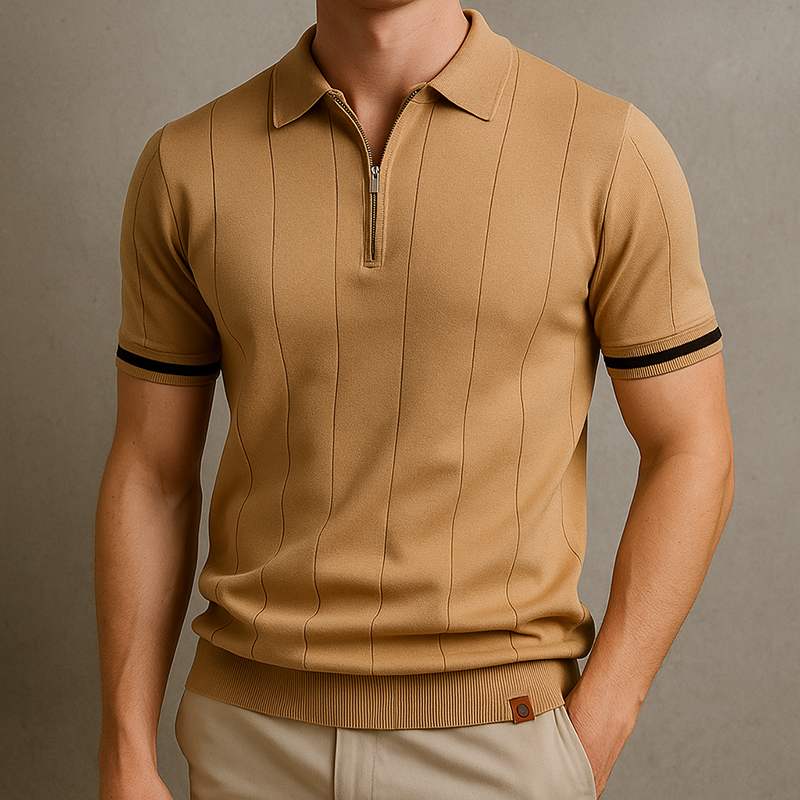 Monza Zip-Knit Polo Shirt