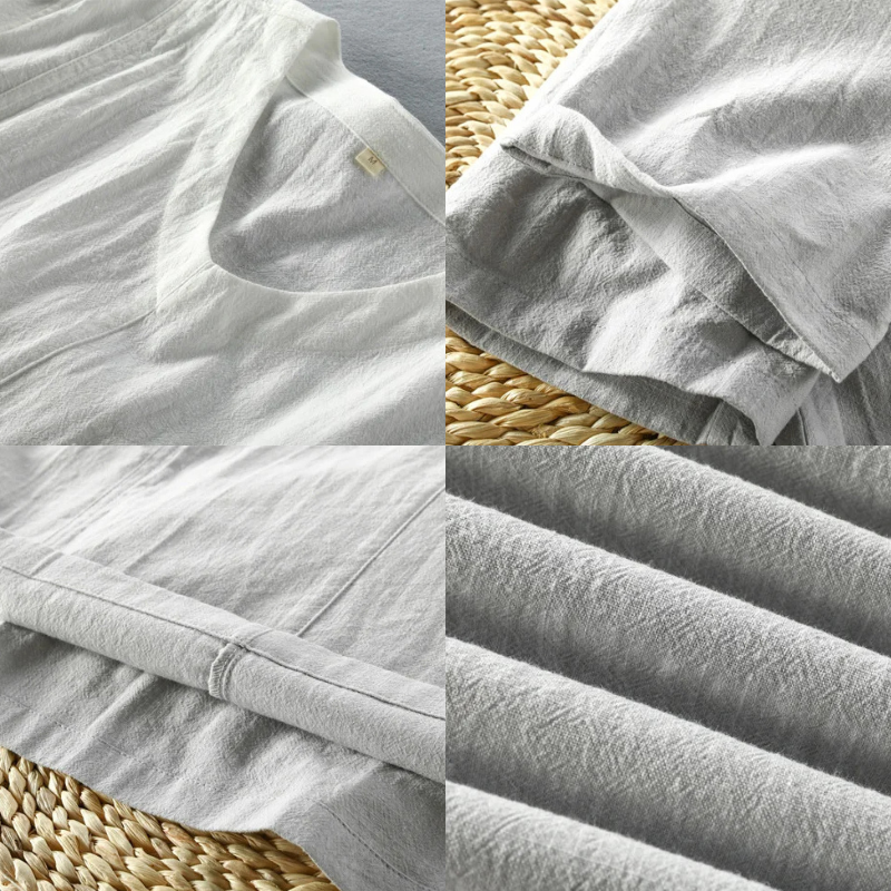 Kobu V-Neck Cotton Linen Summer Tee
