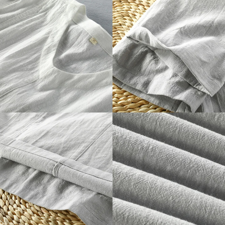 Kobu V-Neck Cotton Linen Summer Tee