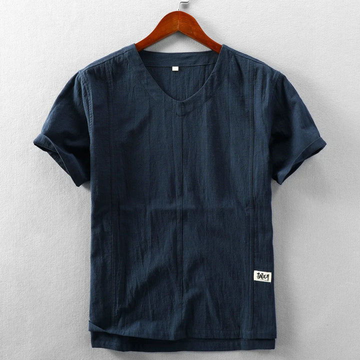 Kobu V-Neck Cotton Linen Summer Tee