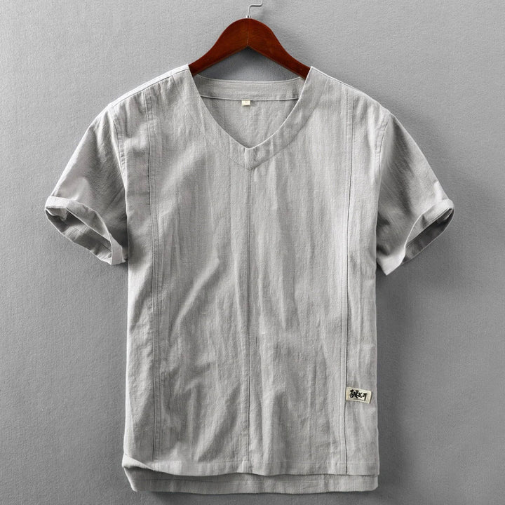 Kobu V-Neck Cotton Linen Summer Tee