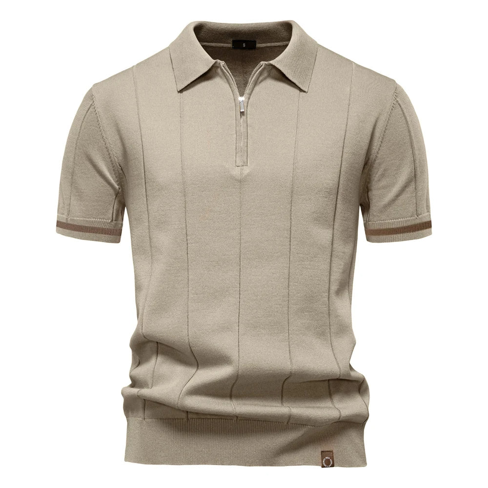 Monza Zip-Knit Polo Shirt
