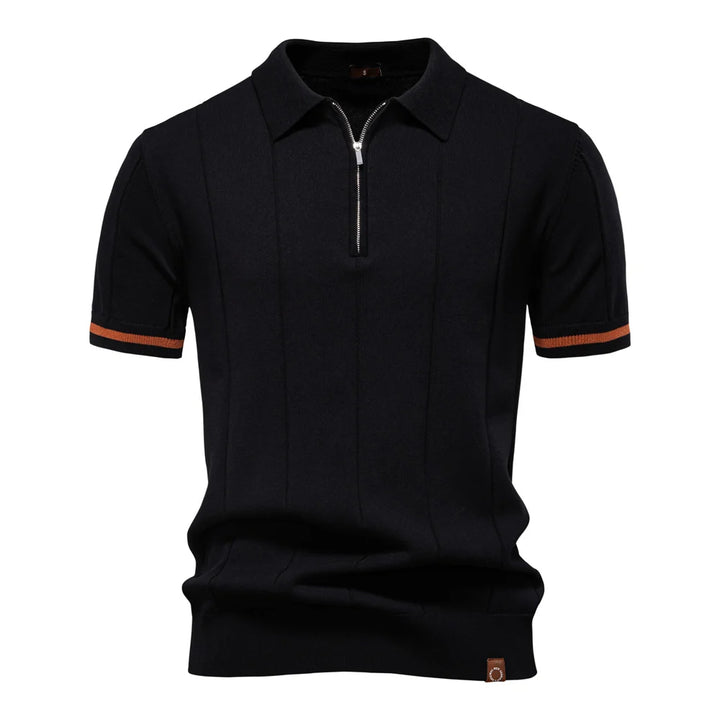 Monza Zip-Knit Polo Shirt
