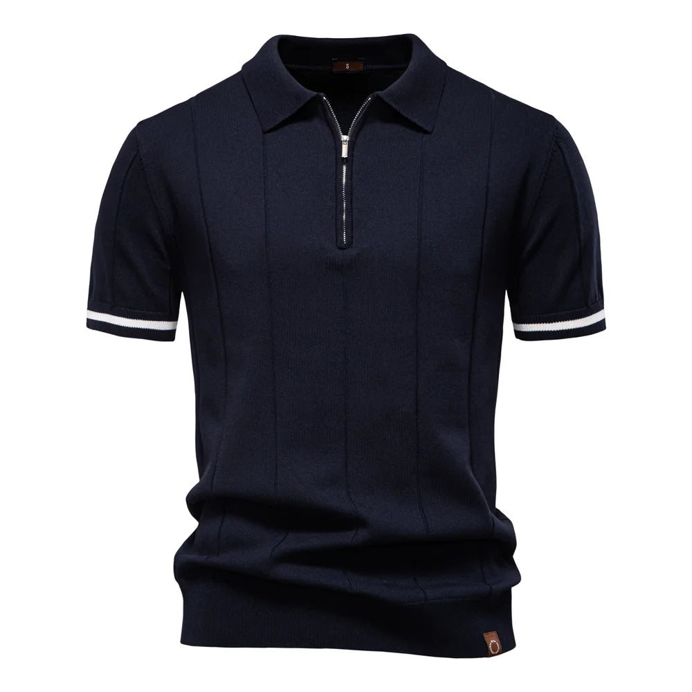 Monza Zip-Knit Polo Shirt