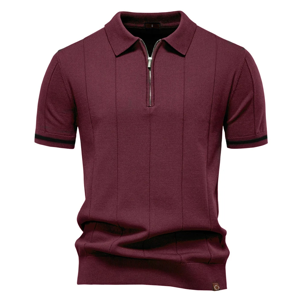 Monza Zip-Knit Polo Shirt