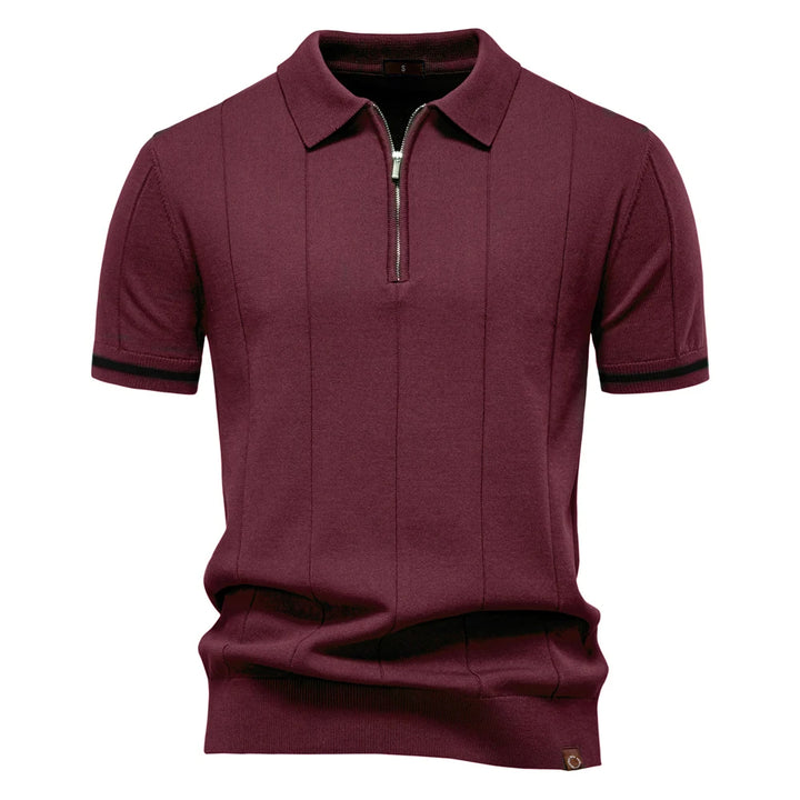Monza Zip-Knit Polo Shirt