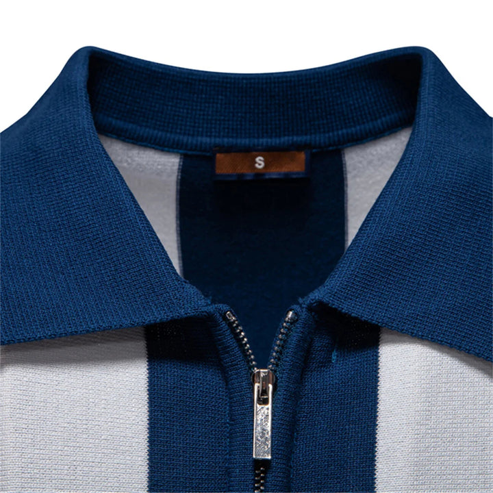 Stravino Stripe Zip Polo