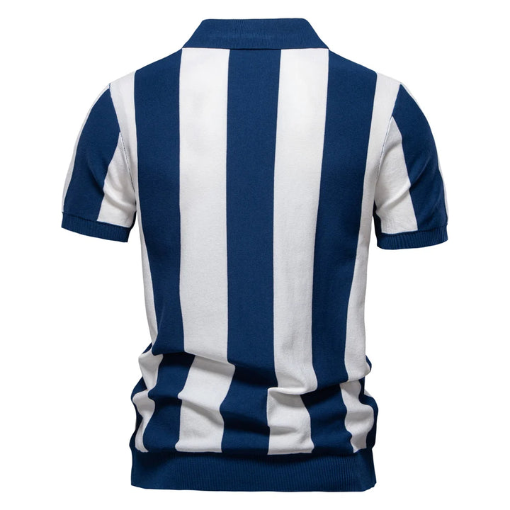 Stravino Stripe Zip Polo