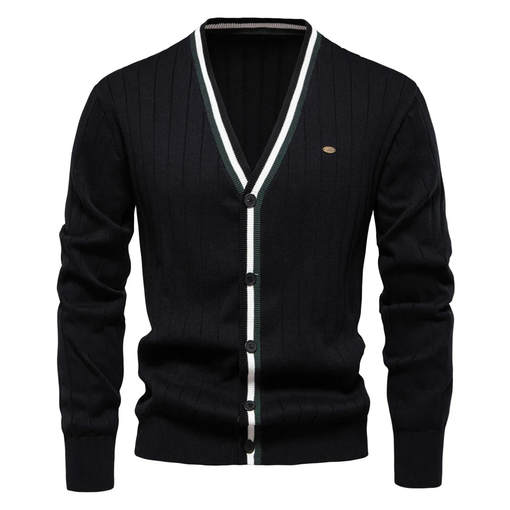 Varsity V-Neck Knit Cardigan