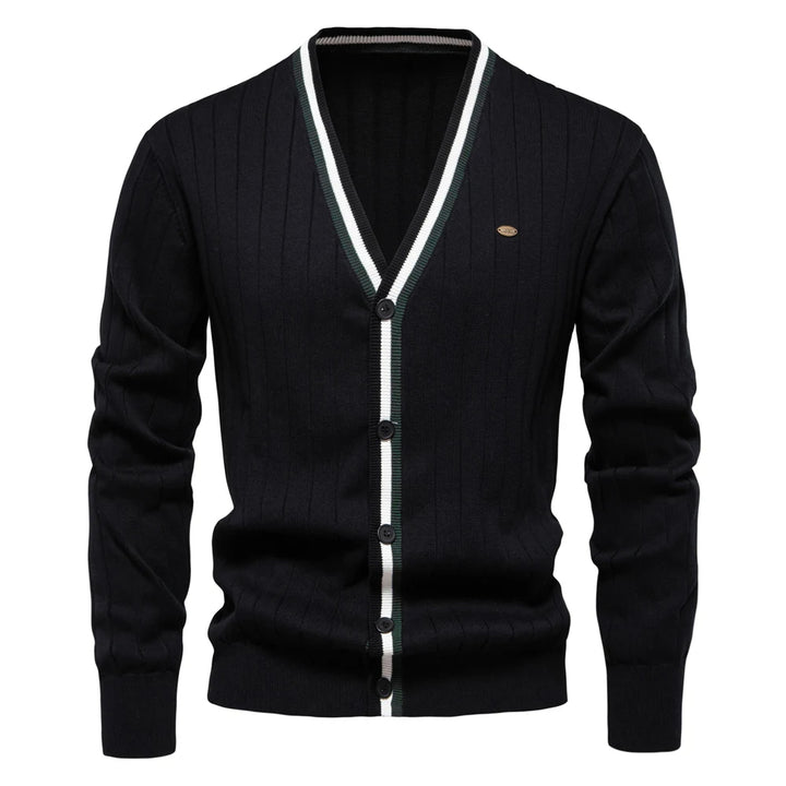 Varsity V-Neck Knit Cardigan