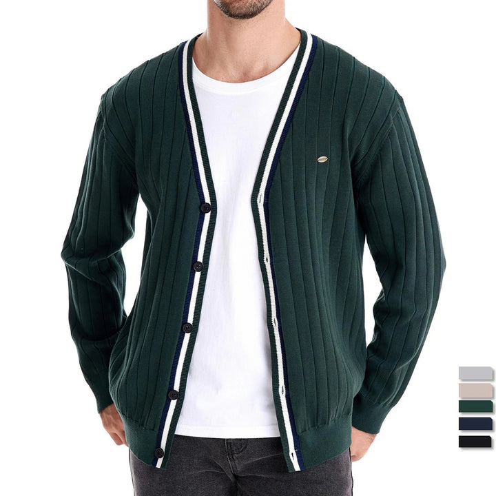 Varsity V-Neck Knit Cardigan