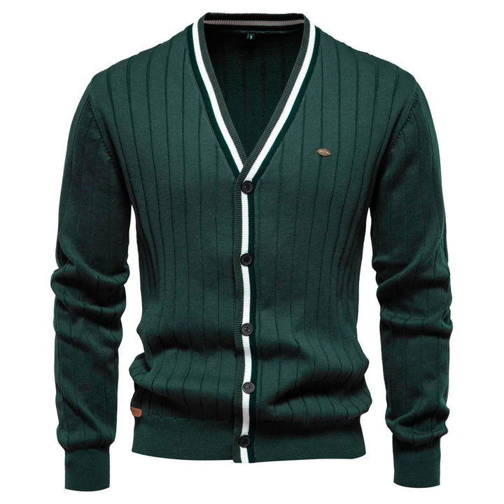 Varsity V-Neck Knit Cardigan
