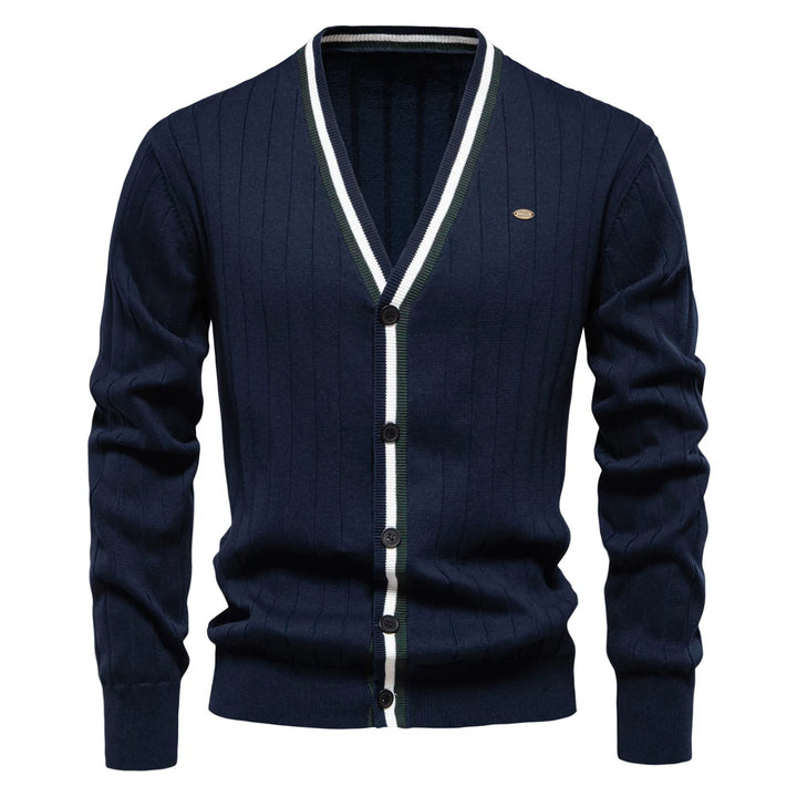 Varsity V-Neck Knit Cardigan