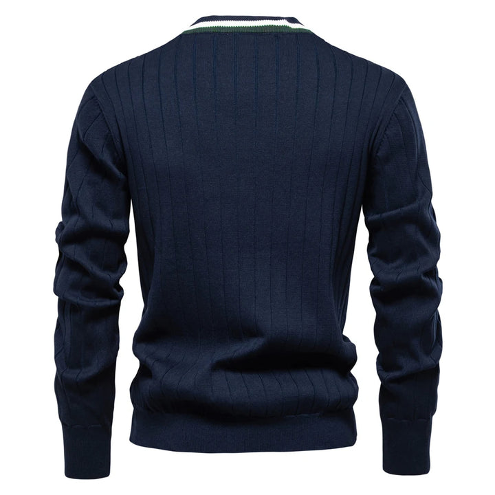 Varsity V-Neck Knit Cardigan