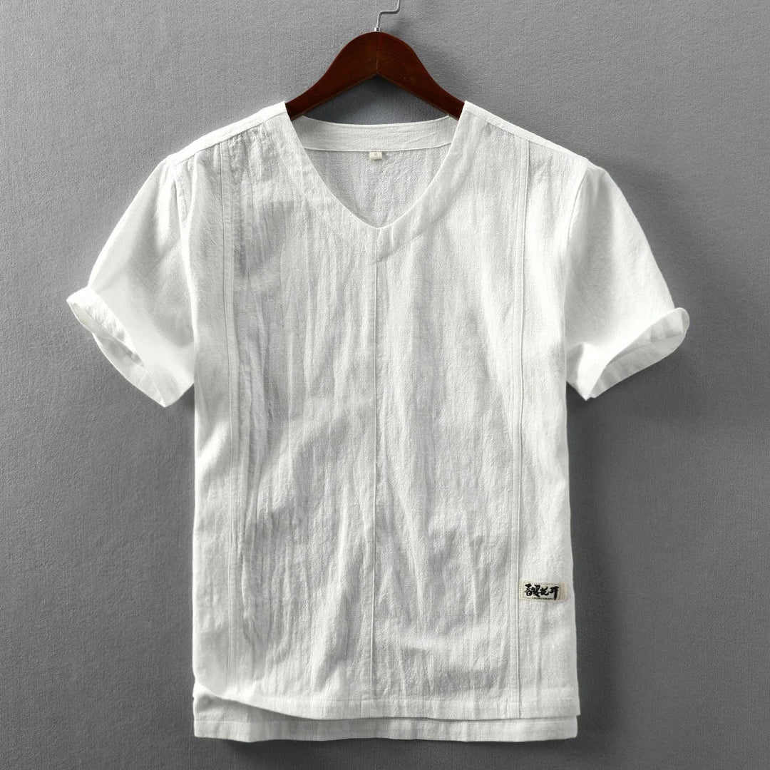Kobu V-Neck Cotton Linen Summer Tee