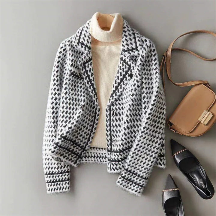 Valencia Houndstooth Knit Jacket